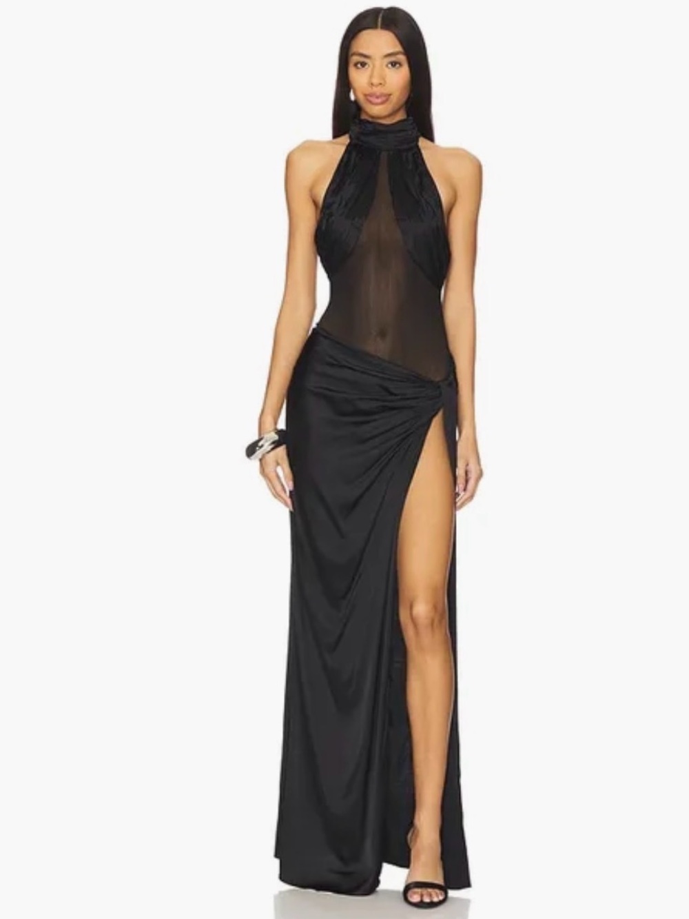H:OURS Raine Maxi Dress in Black size medium